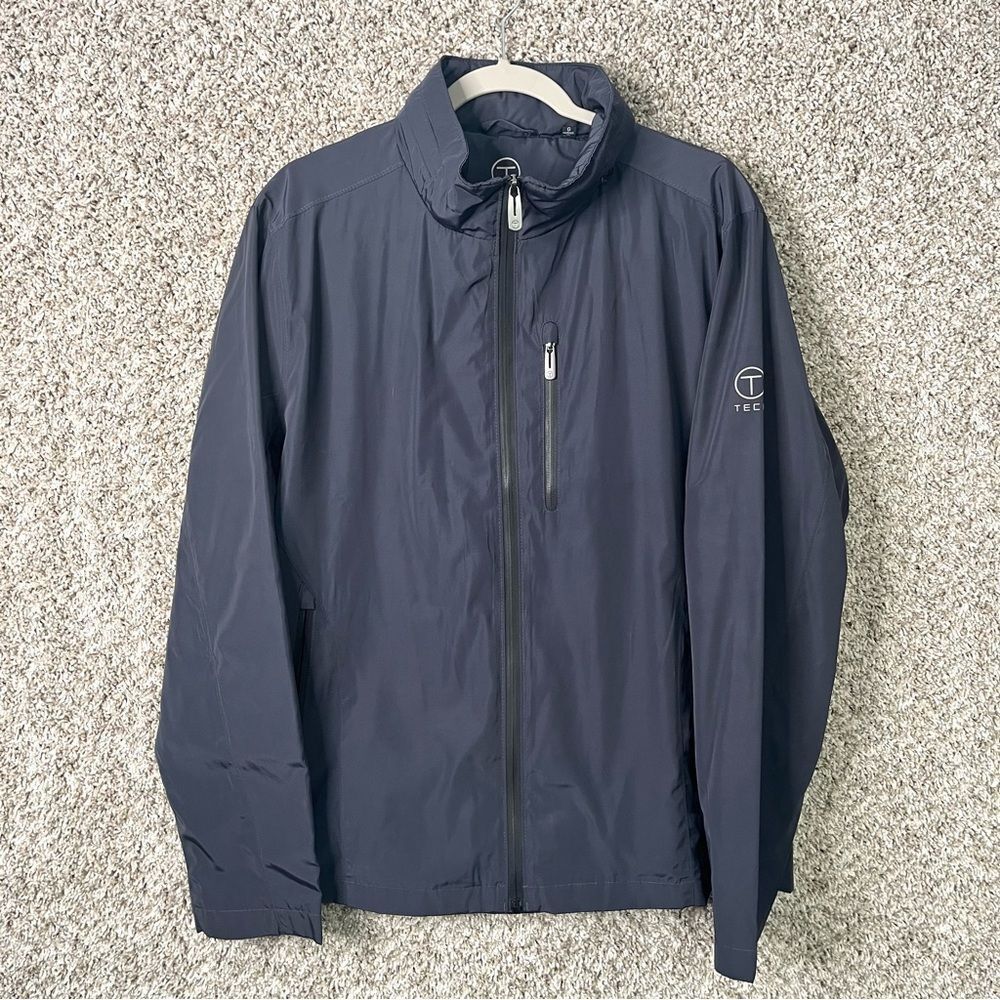Tech by Tumi Jacket Men’s Large Charcoal‎ Black Zip Up Windbreaker